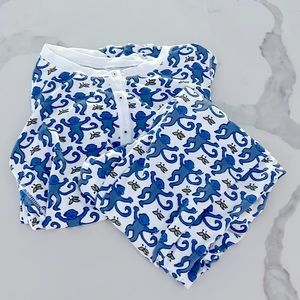 Roller rabbit kids (14 years) blue monkey pajama set